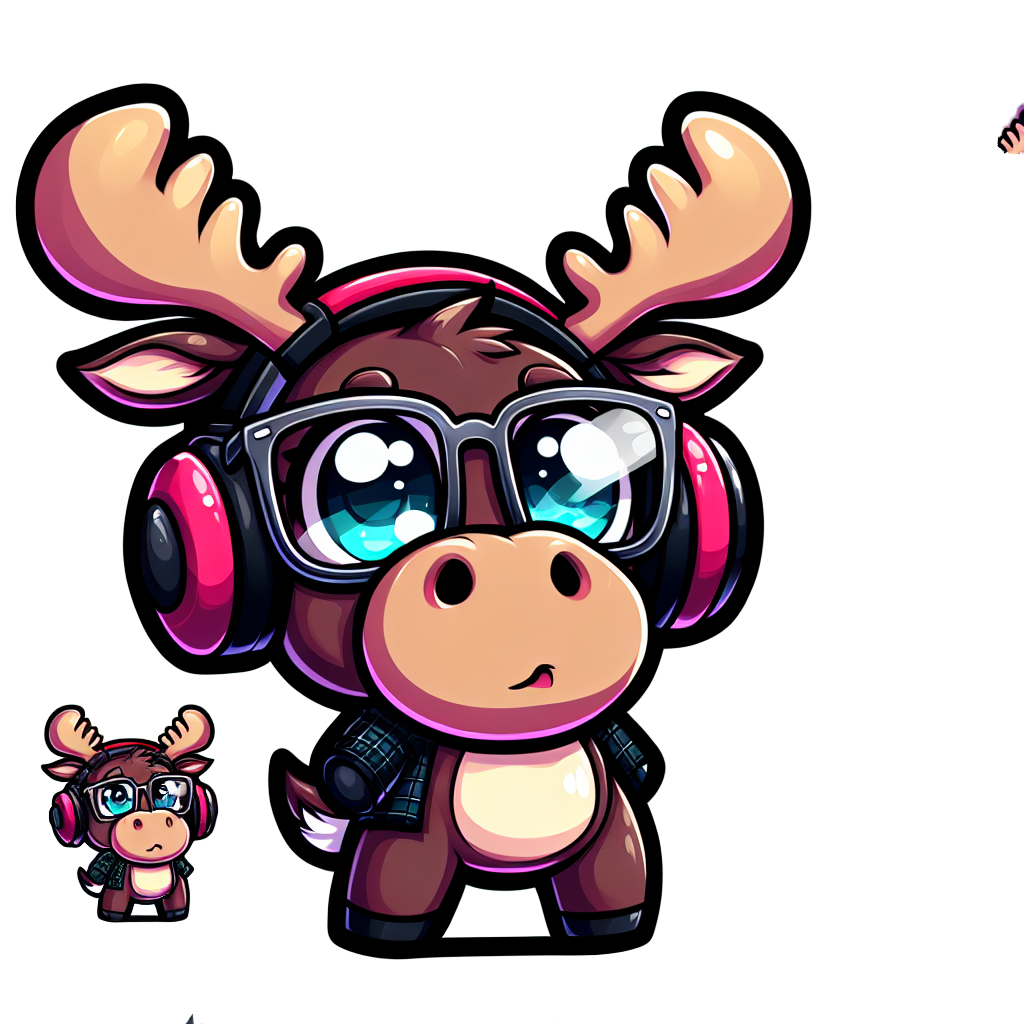 Moose with glasses and headphones emote