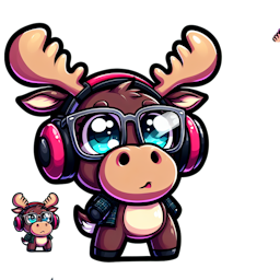 Moose with glasses and headphones