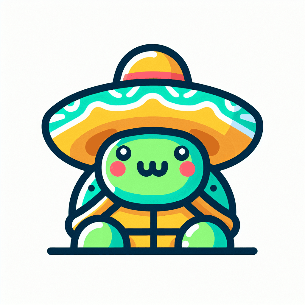 a turtle with a sombrero  emote