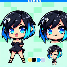 girl with black and blue hair
