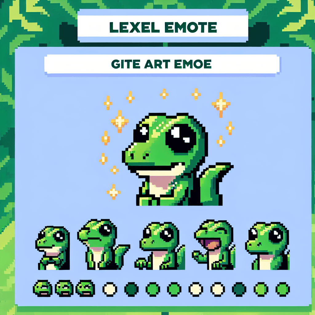 green cute lizard emote