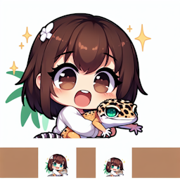 girl with brown hair holding a leopard gecko 