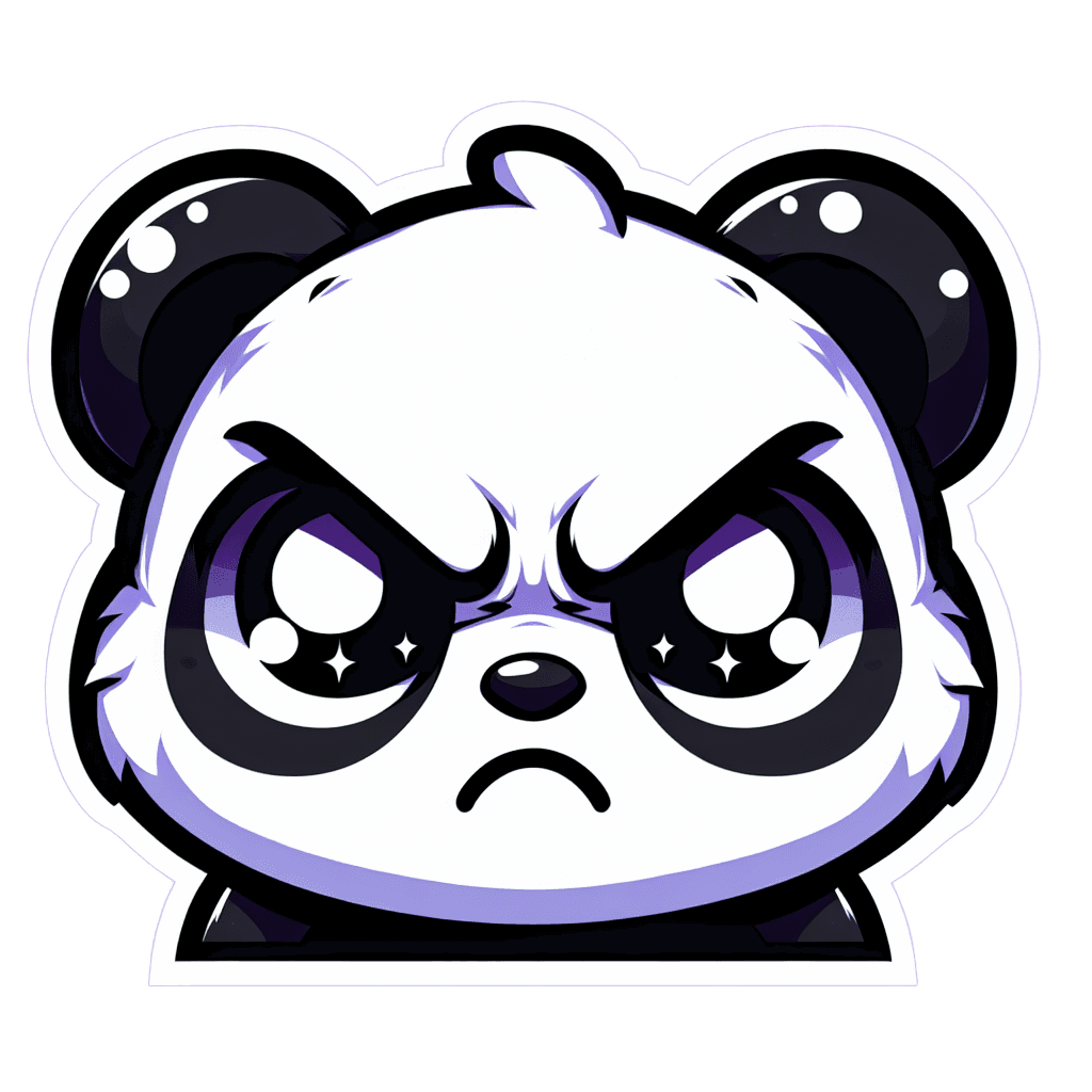 a panda raging mad emote