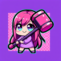 Pink and purple ban hammer