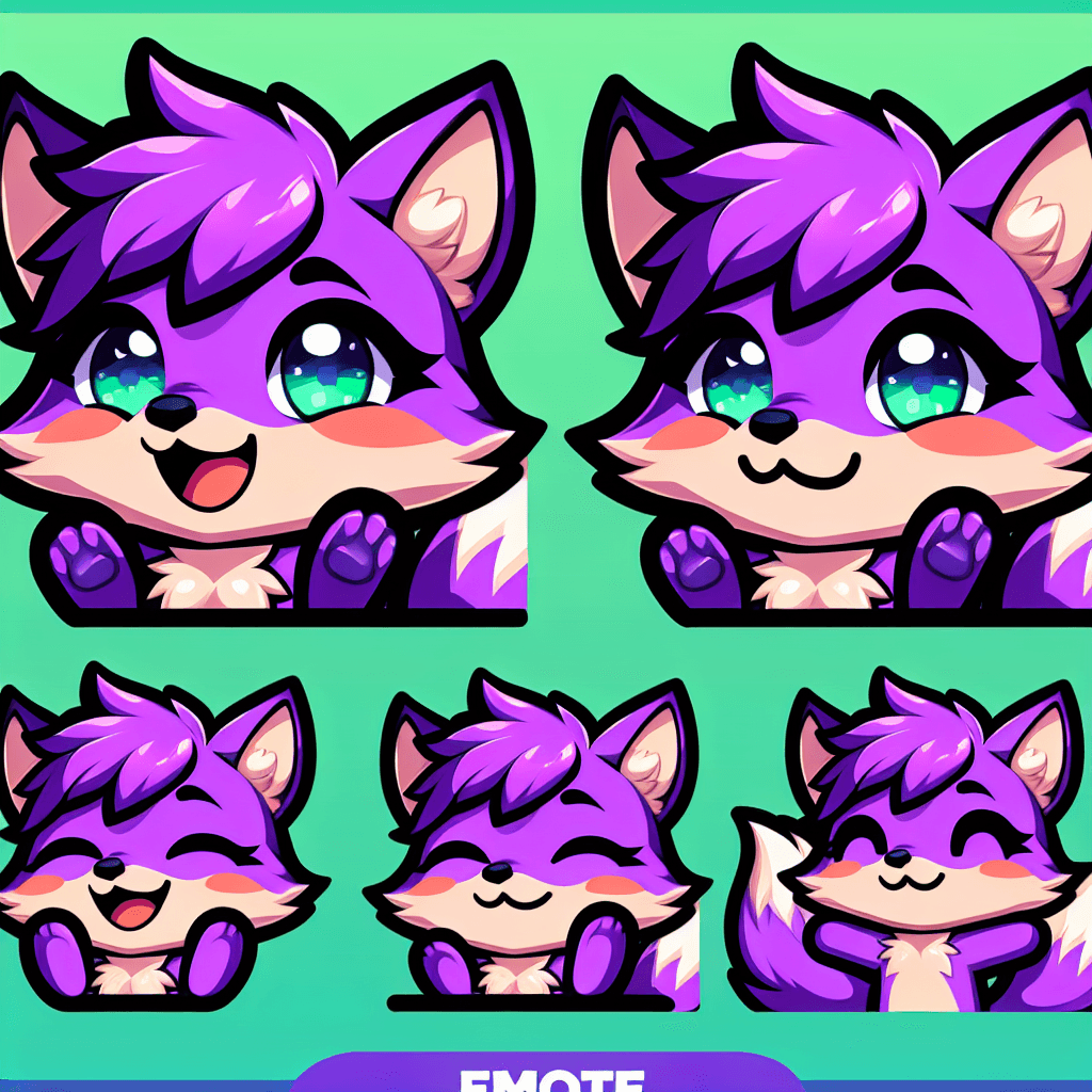 purple fox smile emote