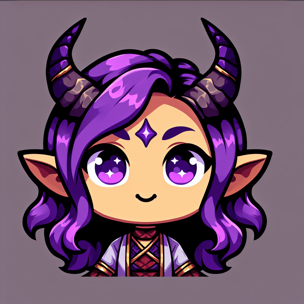 sexy demon purple hair girl emote