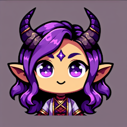 sexy demon purple hair girl