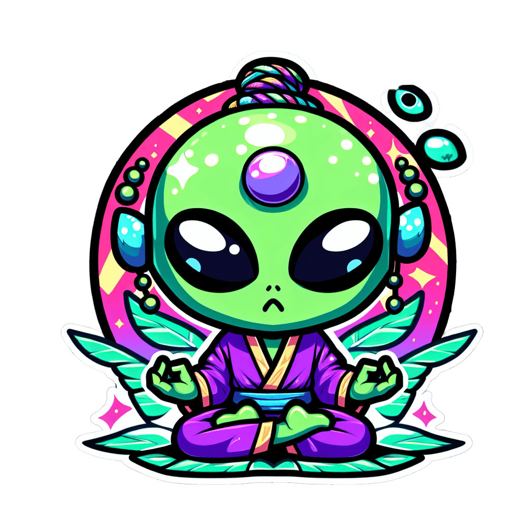 An alien in zen state  emote