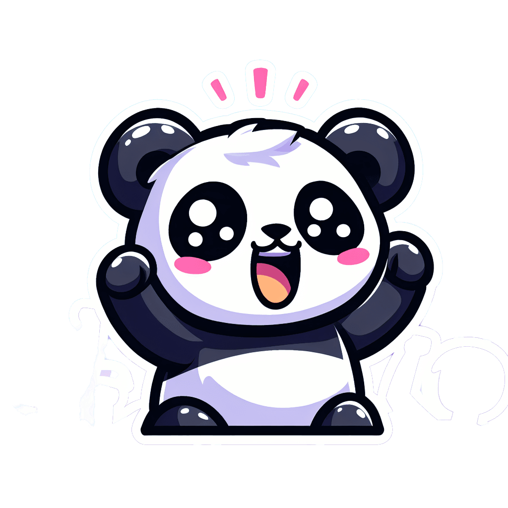 a panda hyping up the crowd emote