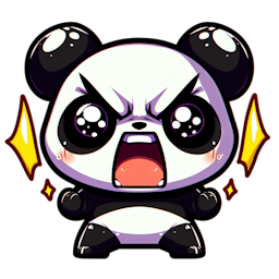 a panda raging mad