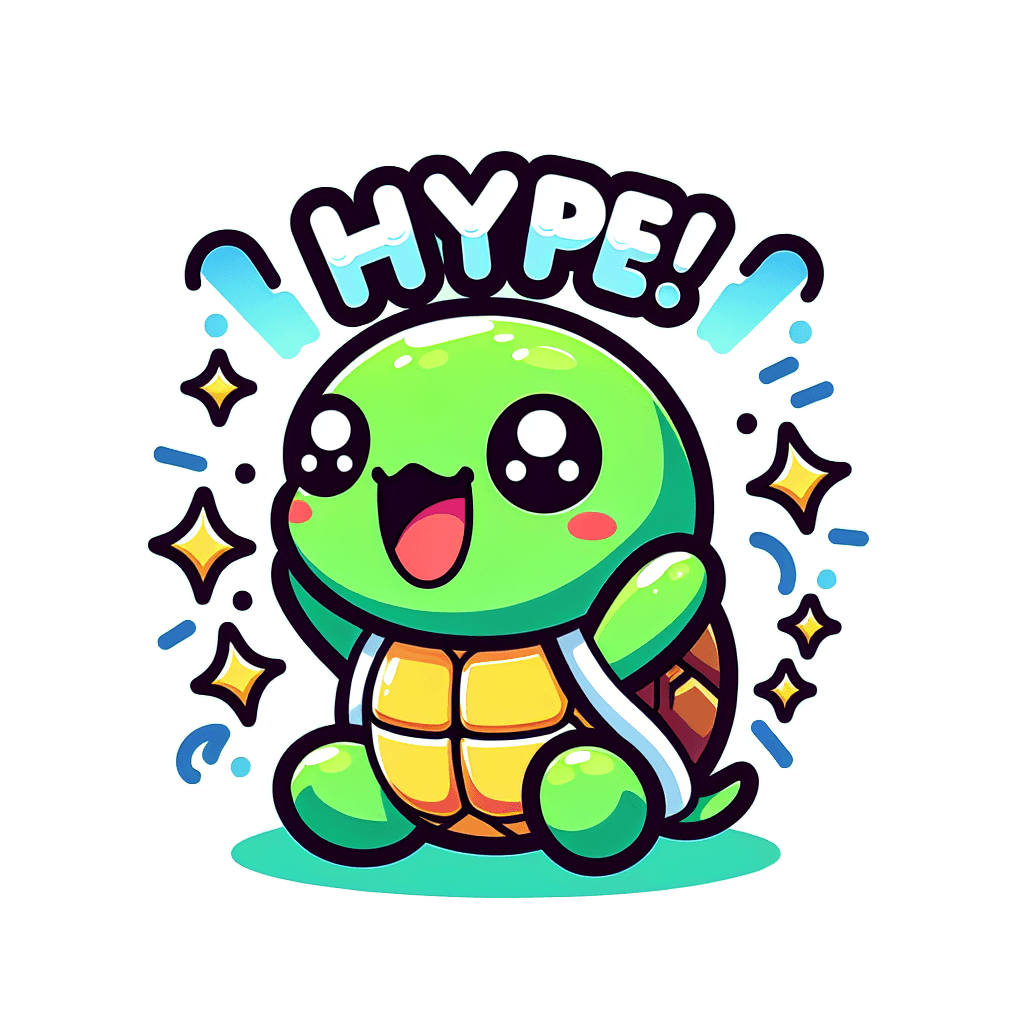 a turtle hyping up emote