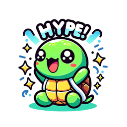 a turtle hyping up