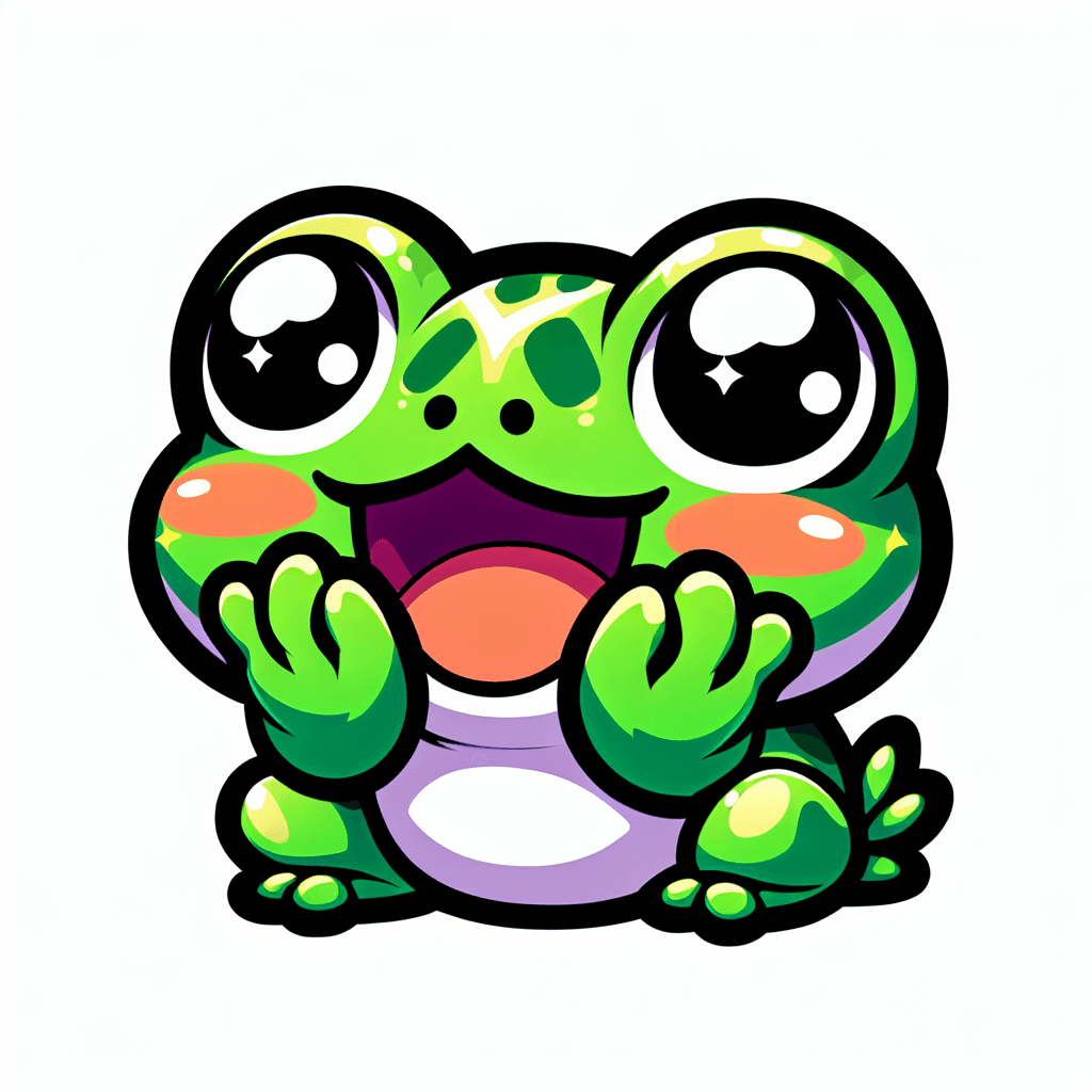 A happy frog emote