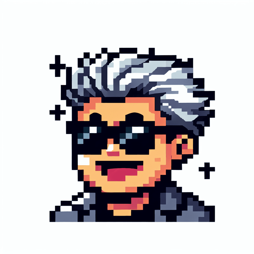 guy with grey hair wearing sunglasses smiling emote