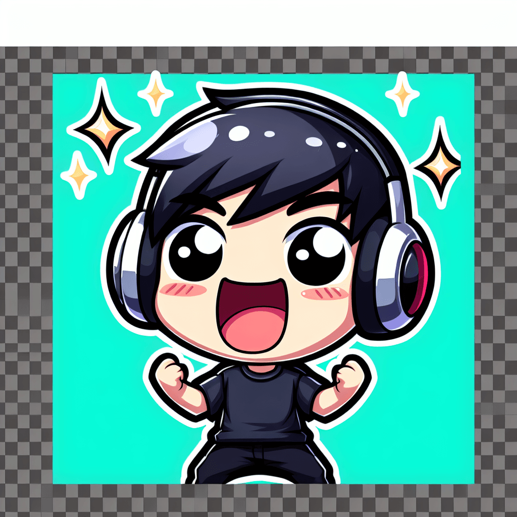 Gamer excited for winning Custom Emote | EmoteMaker.ai