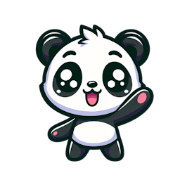 a panda waving hello