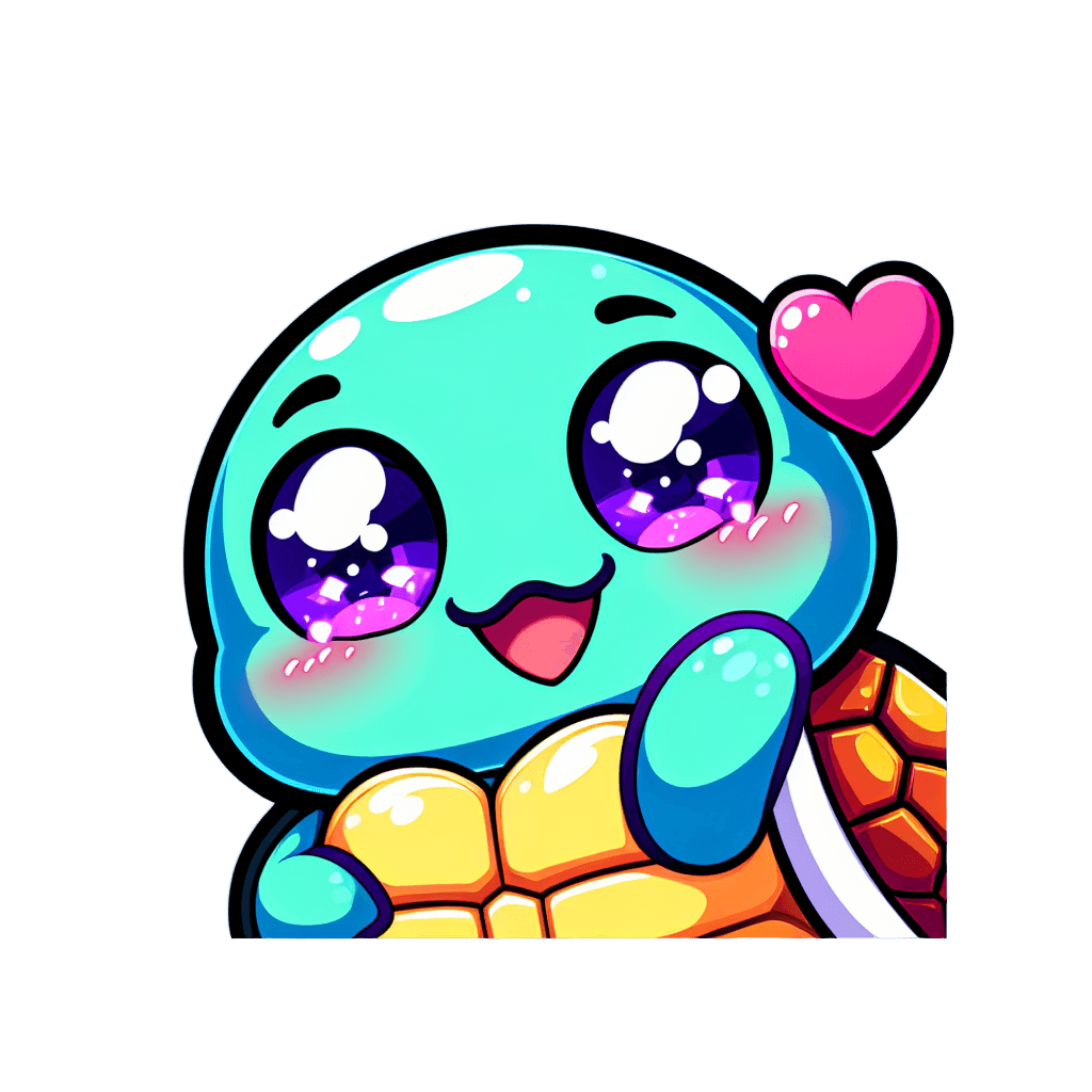 a turtle showing affection emote