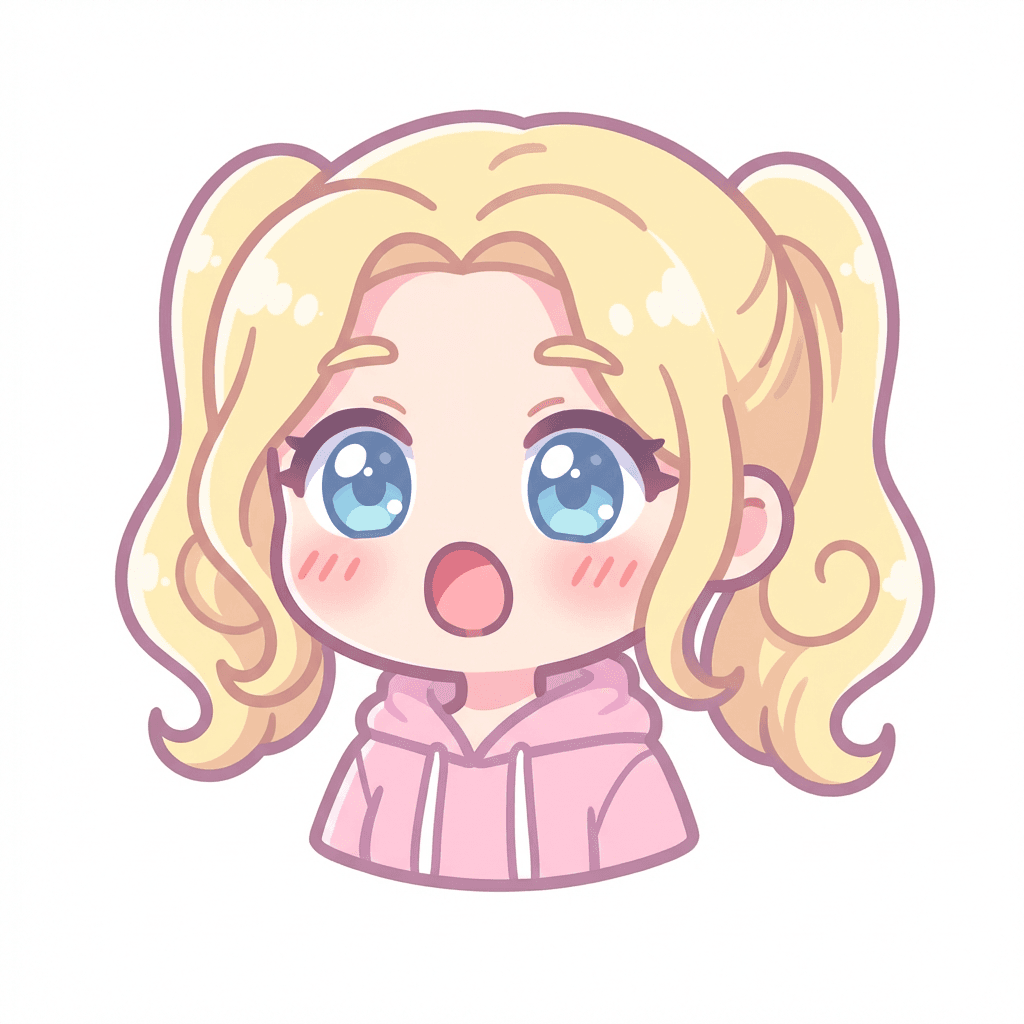 cute white blonde woman full range of emotions