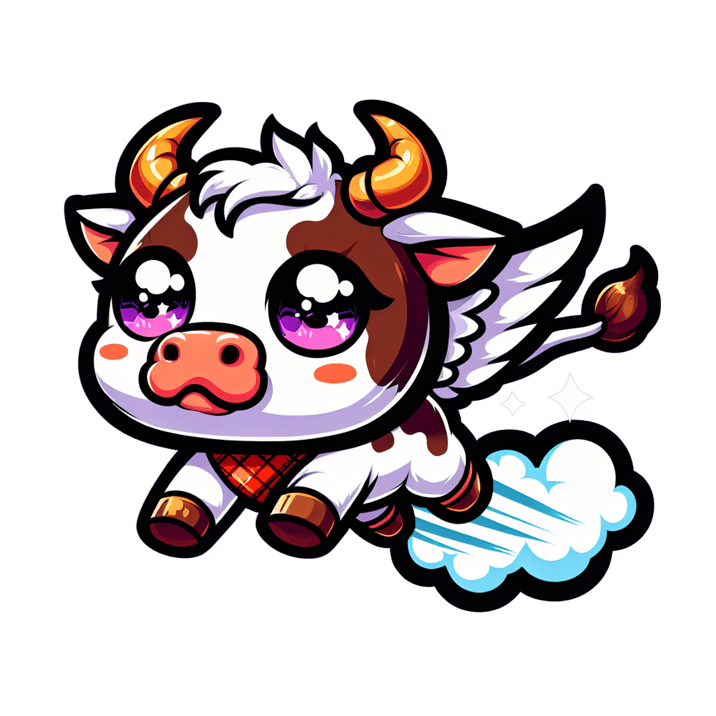 A flying cow  emote