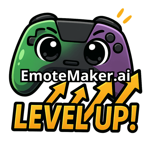 A sleek modern game controller with glossy green and purple accents, 'Level Up!' flashing underneath, with dynamic zigzag arrows pointing upwards
