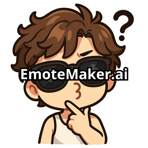 A cartoon boy with messy brown wavy hair, oversized black sunglasses, and a white tank top taps his chin with one finger, lips pursed, and a tiny question mark floating above his head. His sunglasses reflect faint glowing puzzle pieces.