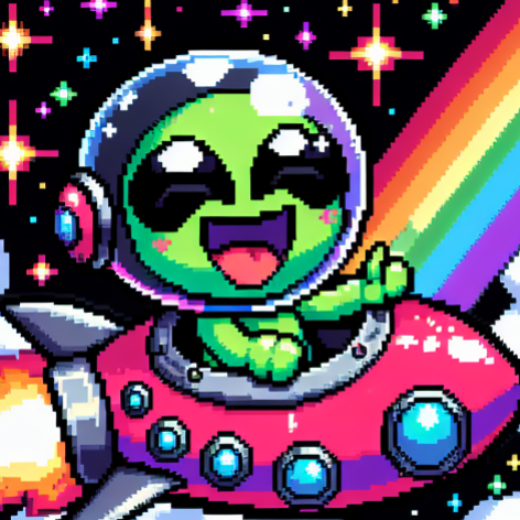 Retro Space Alien Pixel Art